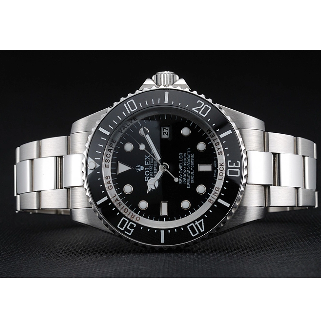 Best AAA Replica Sites Steel Sky Stainless Rolex Dweller Watch Black Dial Bracelet 0723